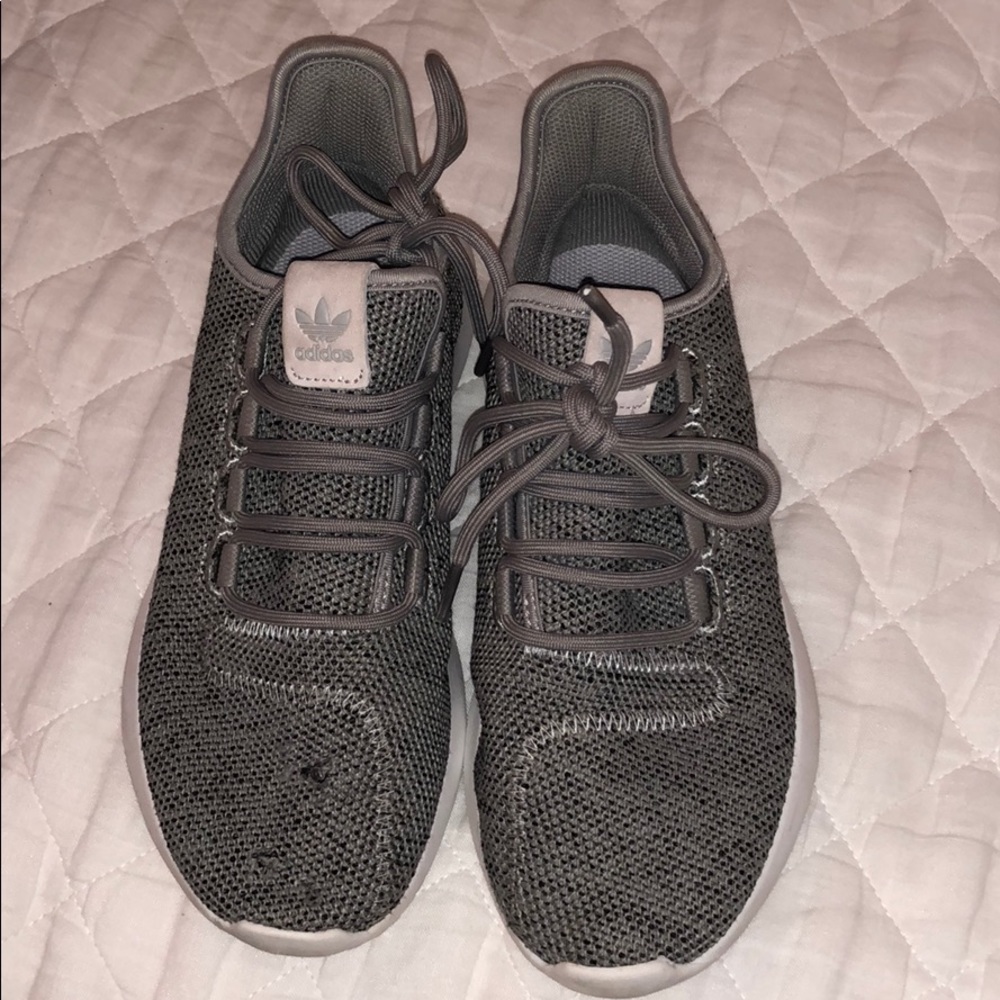 adidas: grey and pink tubulars minor hole